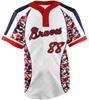 Baseball 2 Button V-Neck Jersey Design: TRI-127-106