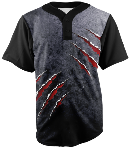 Baseball 2 Button V-Neck Jersey Design: TRI-127-122